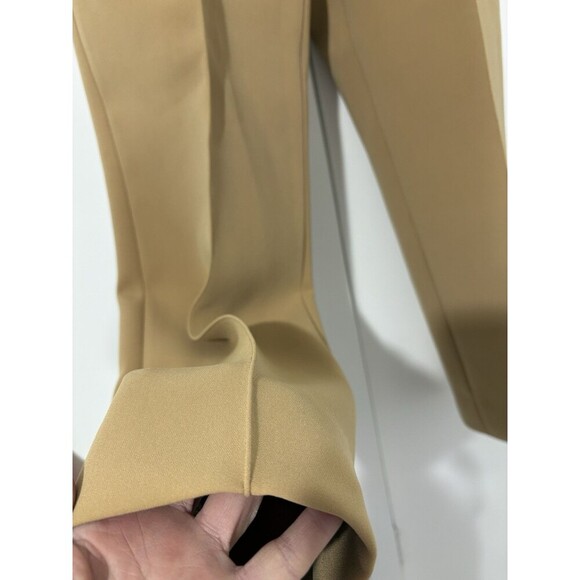 Diane von Furstenberg Women High Rise Pleated Straight Slacks Camel S4 Heavy Wtg - Picture 3 of 16